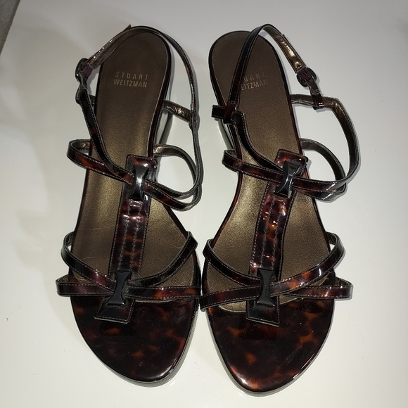 Stuart Weitzman Patent Wedge sandals - Picture 1 of 8